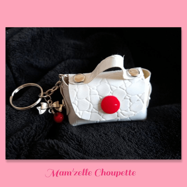 Porte-clés Mini-sac blanc
