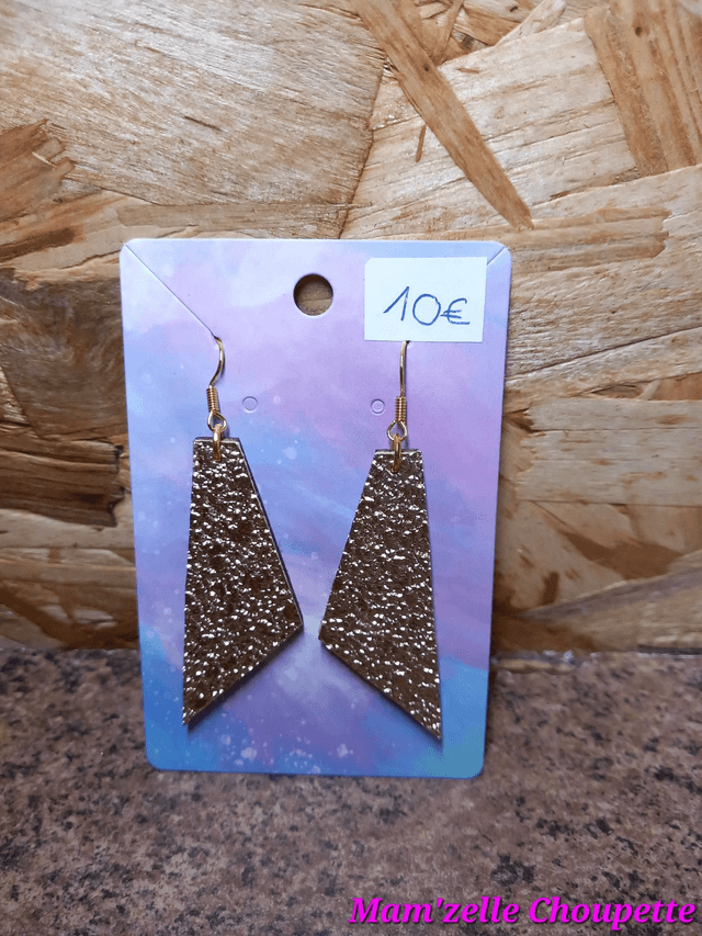 Boucles d'oreilles bois et liège 