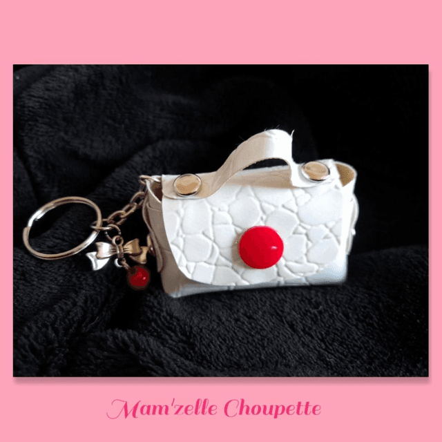 Porte-clés Mini-sac blanc