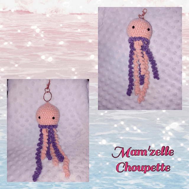 Porte-clés amigurumi Méduse 
